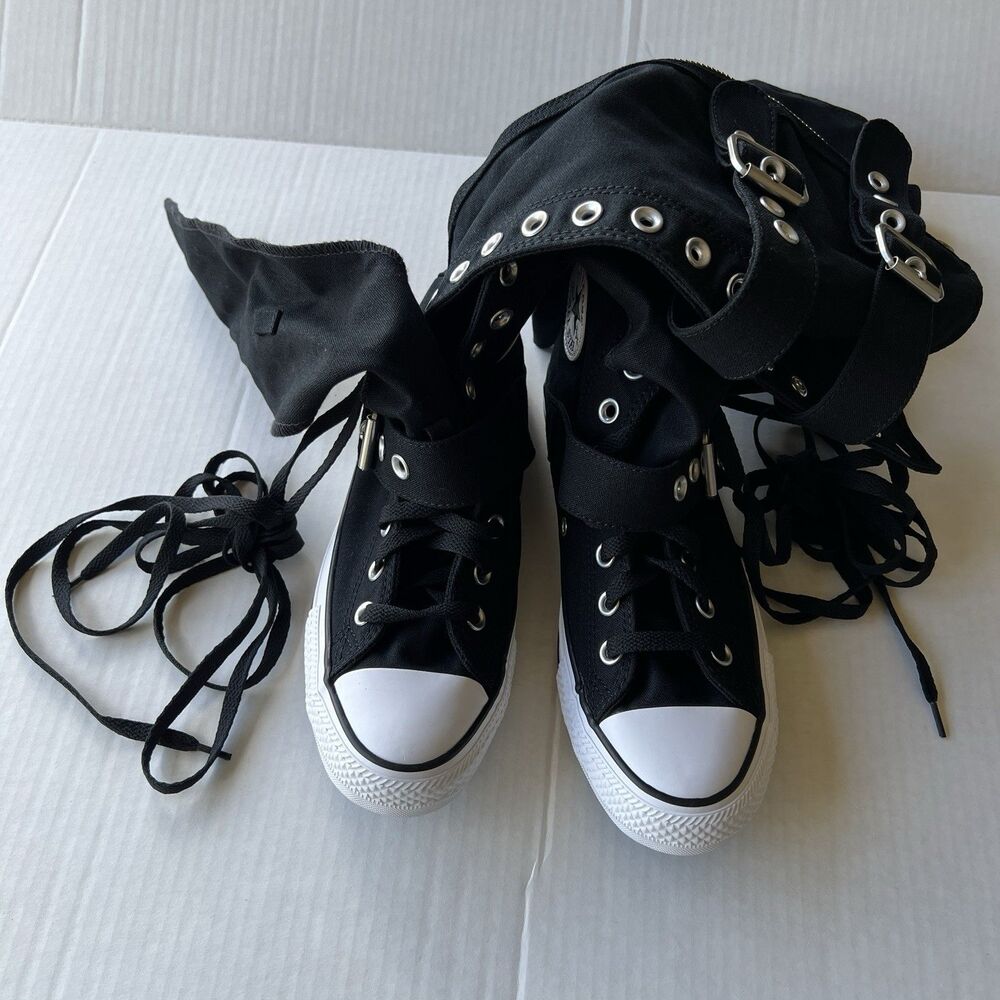 New Chuck Taylor All Star XX-Hi Knee High Converse Boots Womens 8 Straps Buckles - Picture 4 of 13